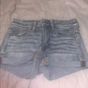 light wash jean shorts • american eagle
